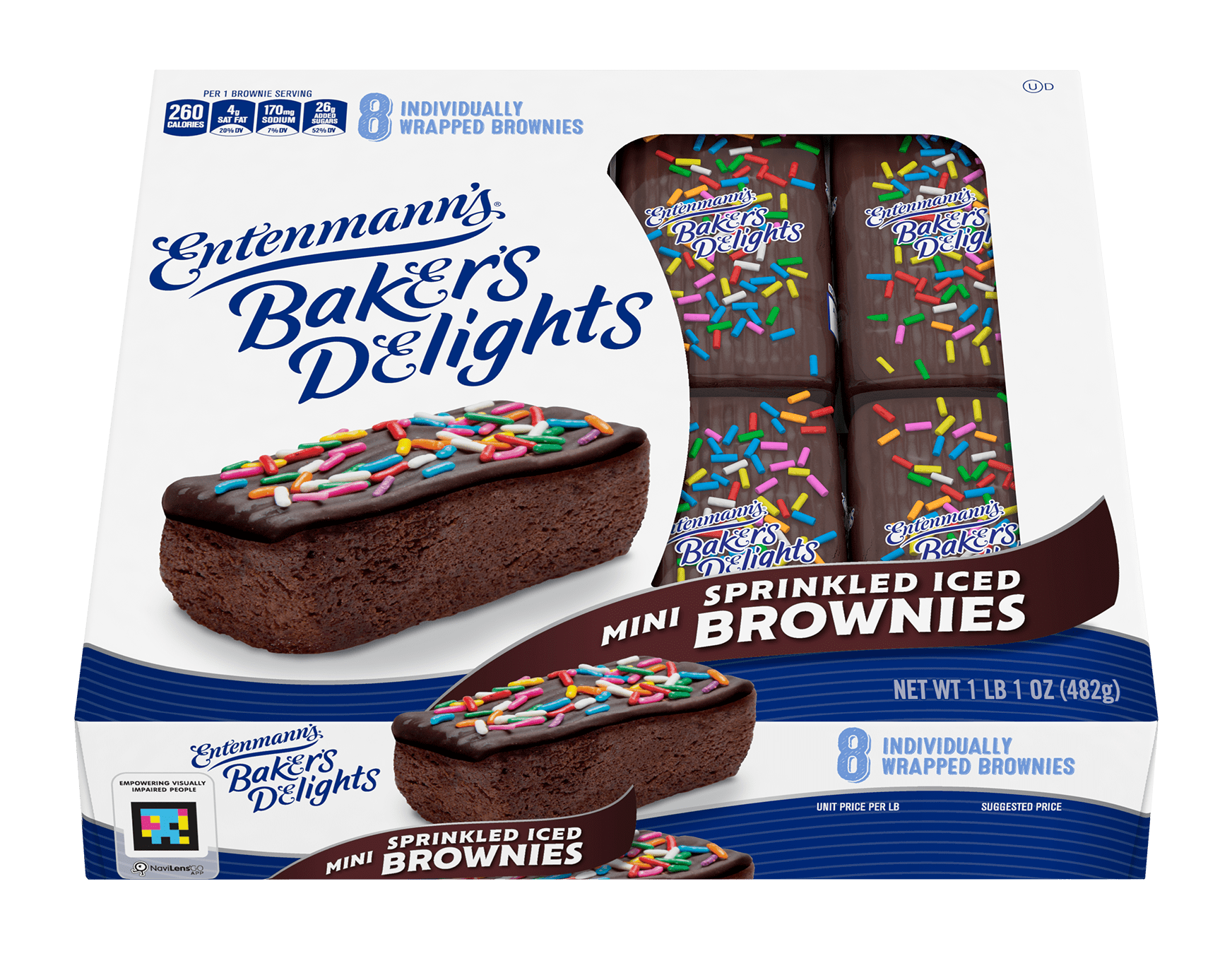  Entenmann's Baker's Delights Mini Sprinkled Iced Brownies.