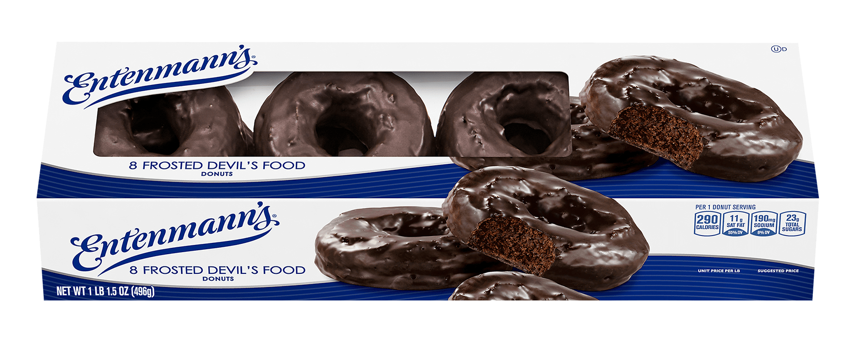 Entenmann's Frosted Devil's Food Donuts, 8 Count