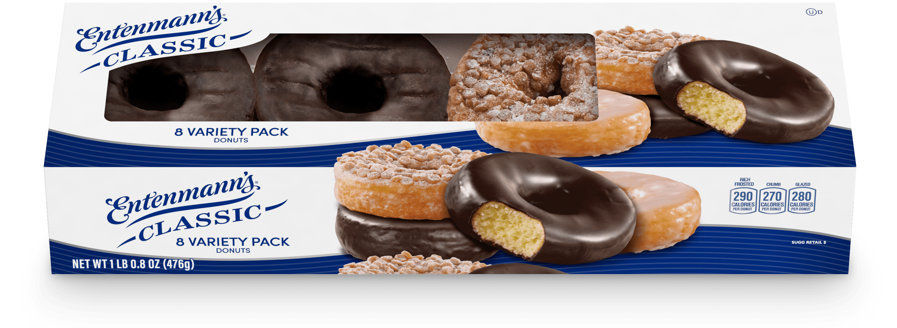 Entenmann's Classic Assorted Donuts, 8 count, 16.8 oz