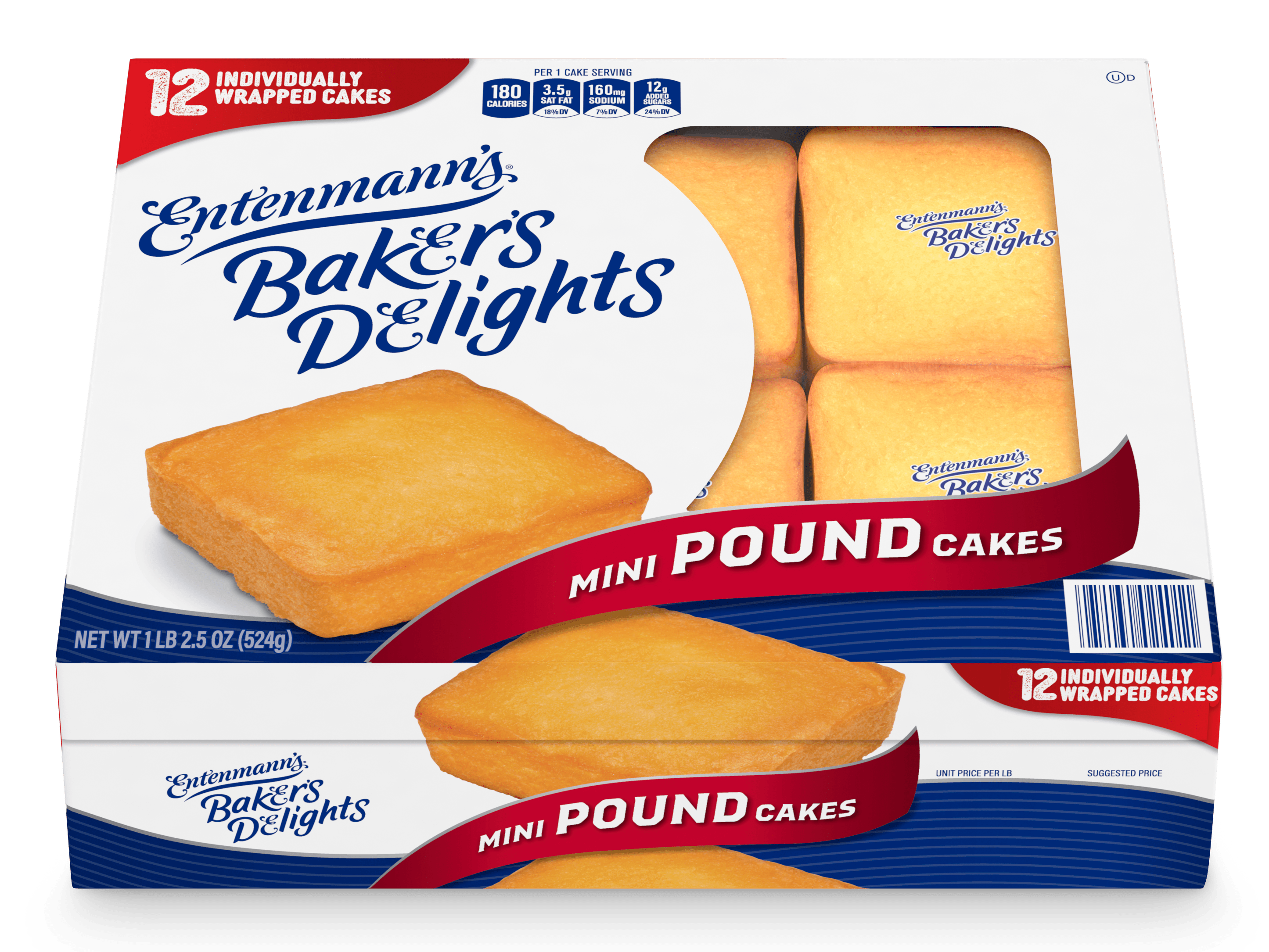 Entenmann's Baker's Delights Mini Pound Cakes, 12 Count- Club Pack