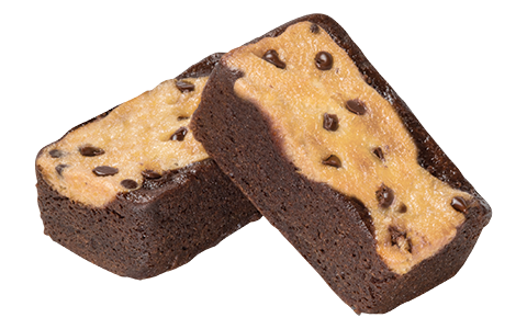 It’s half brownie and half soft-baked chocolate chip cookie